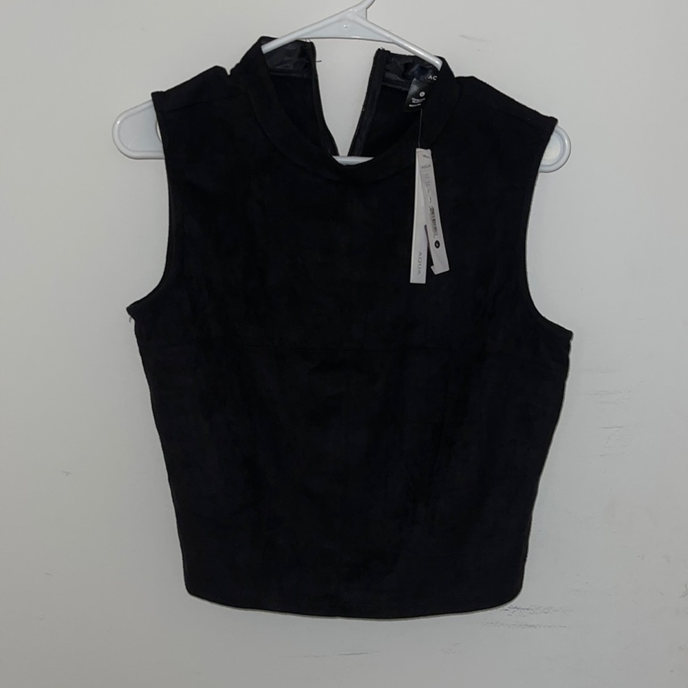 NWT - BRAND NEW AQUA SUEDE BLACK TOP!